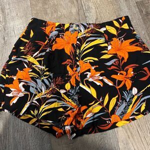 Superdry size 6 floral linen blend shorts